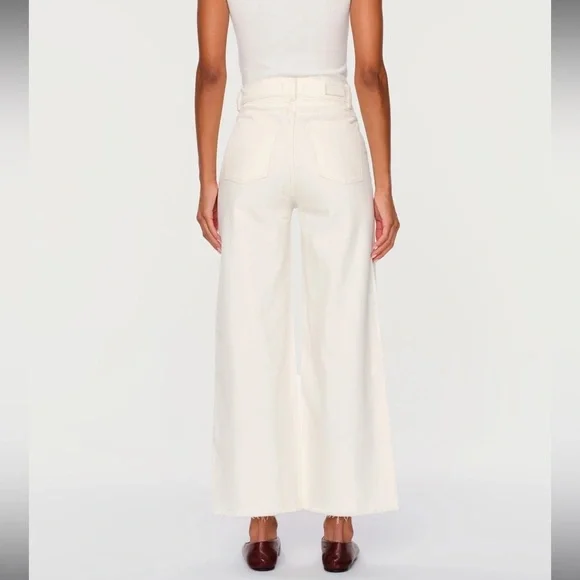 🤍NWT DL1961 Hepburn Wide Leg High Rise Vintage White Jeans